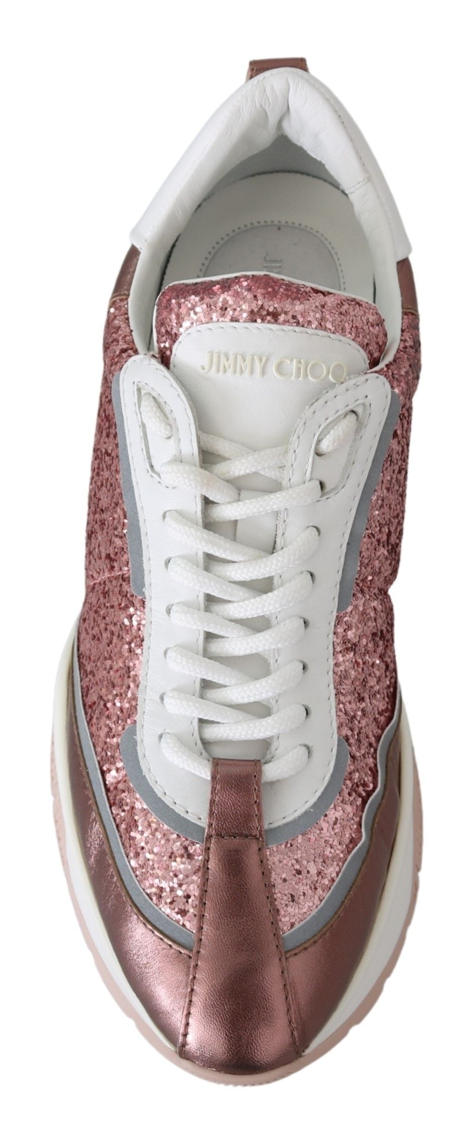 Rosa Candyfloss-Leder-Raine-Sneaker von Jimmy Choo