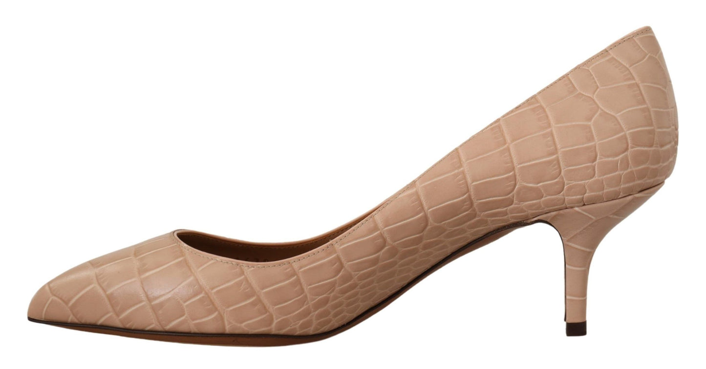 Dolce &amp; Gabbana Escarpins à talons pointus en cuir beige