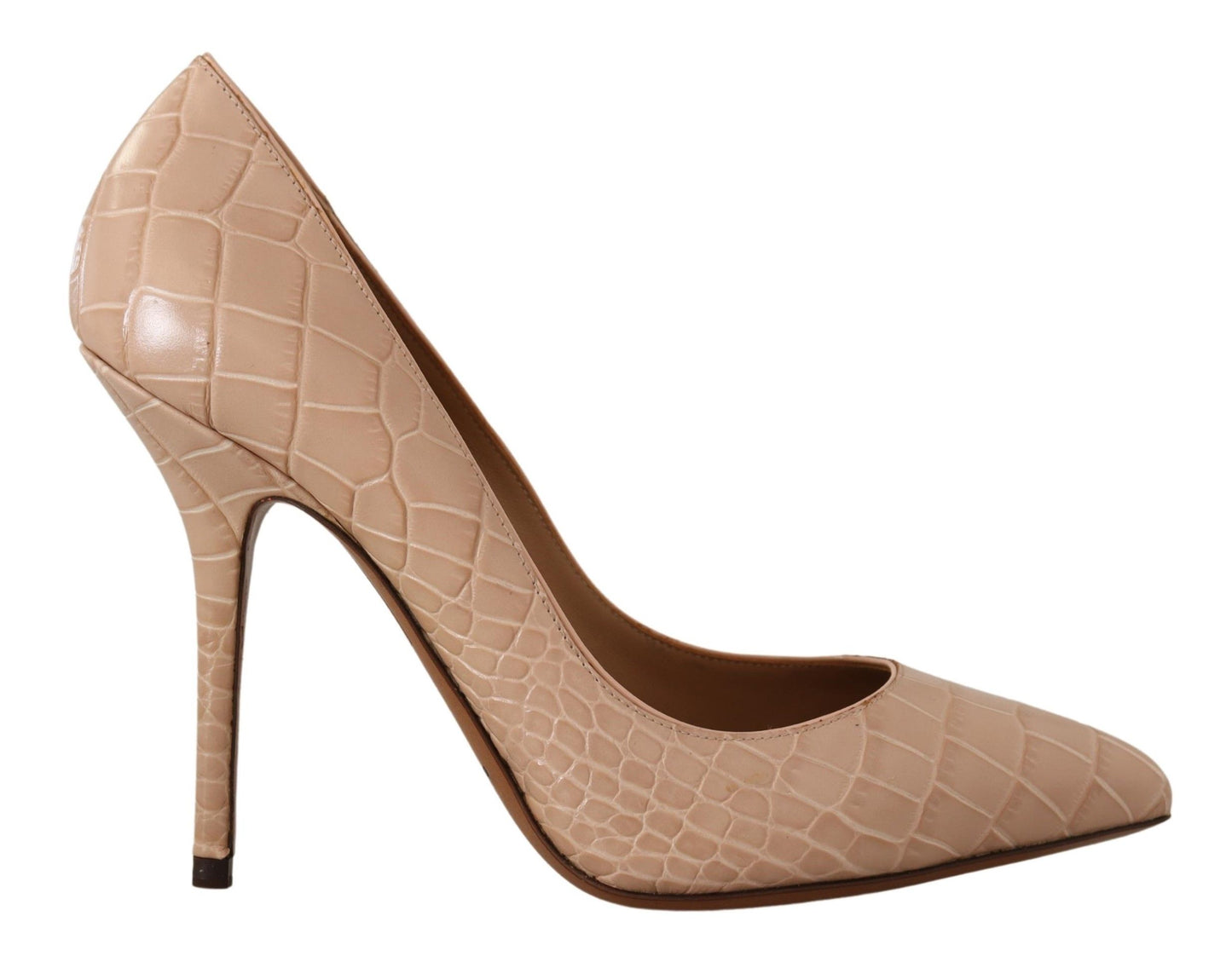 Dolce &amp; Gabbana Beige Leder Bellucci Heels Pumps Schuhe