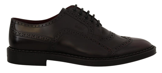 Dolce &amp; Gabbana Lila Leder-Oxford-Wingtip-Formelle Schuhe