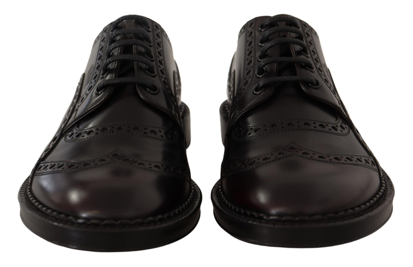 Dolce & Gabbana Elegant Purple Leather Derby Formal Shoes