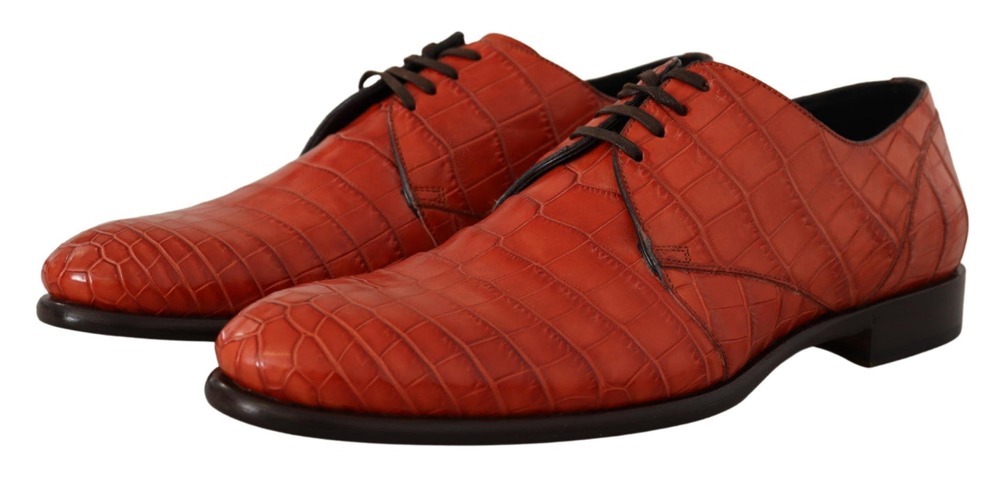 Dolce &amp; Gabbana Chaussures Derby en cuir exotique orange