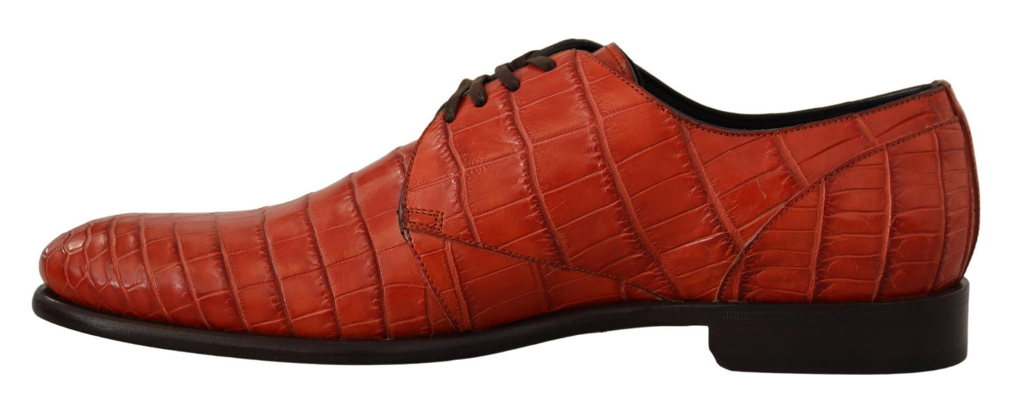 Dolce &amp; Gabbana Chaussures Derby en cuir exotique orange