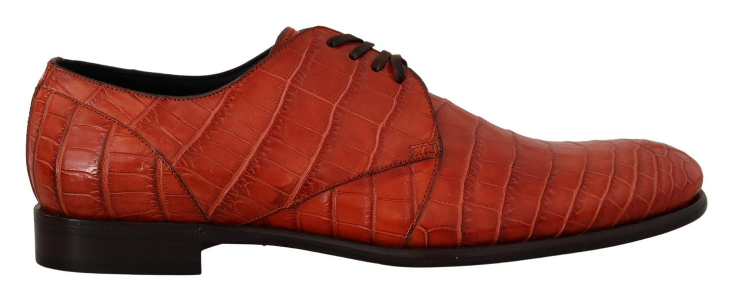 Dolce &amp; Gabbana Chaussures Derby en cuir exotique orange