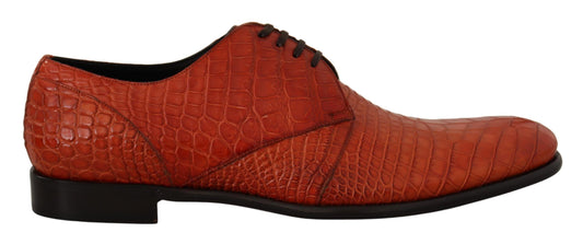 Dolce &amp; Gabbana Chaussures Derby en cuir exotique orange