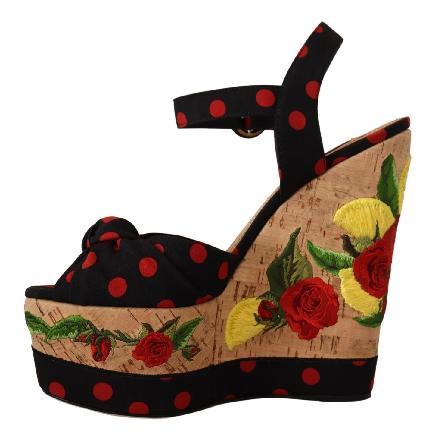 Dolce &amp; Gabbana Mehrfarbige Plateau-Wedges-Sandalen Charmeuse-Schuhe