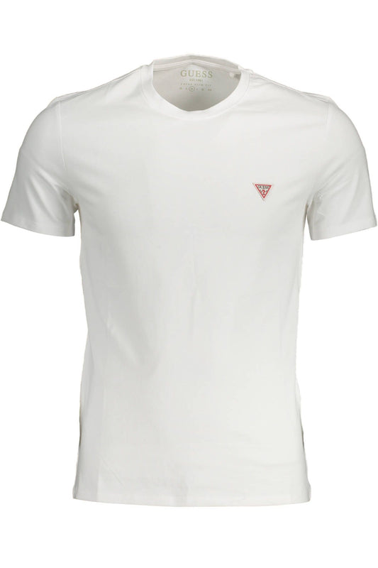 Guess Jeans Sleek White Round Neck Slim Fit Tee