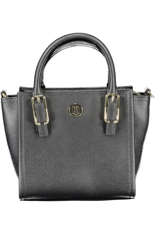 Tommy Hilfiger Elegant Black Shoulder Bag with Contrasting Details