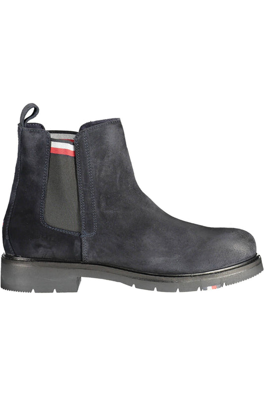 Tommy Hilfiger Chic Blue Ankle Boots with Logo Accent