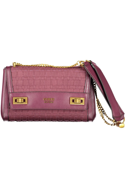 Guess Jeans Chic Purple Chain Handle Shoulder Bag