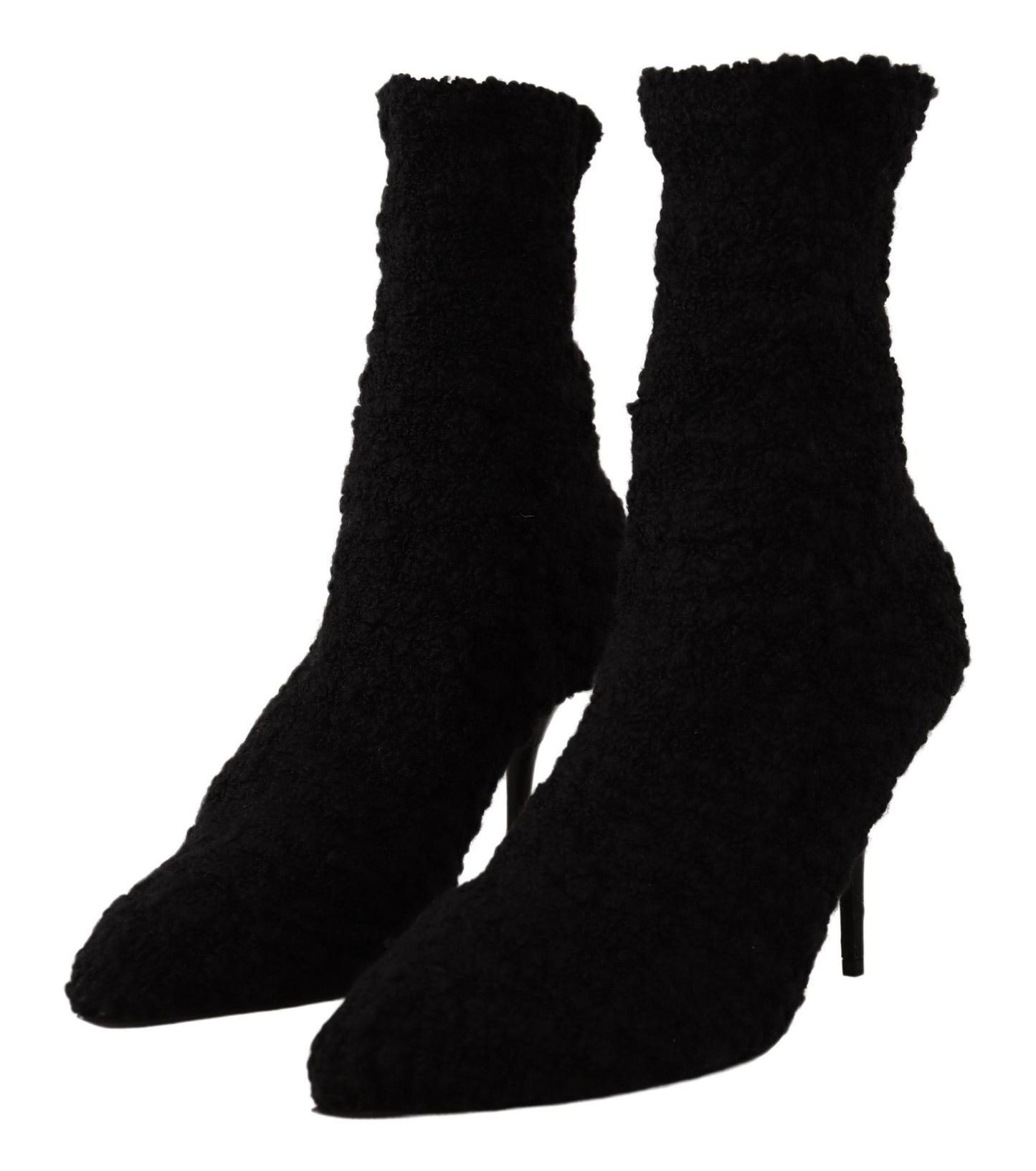 Dolce &amp; Gabbana Bottes noires à talons aiguilles mi-mollet pour femme