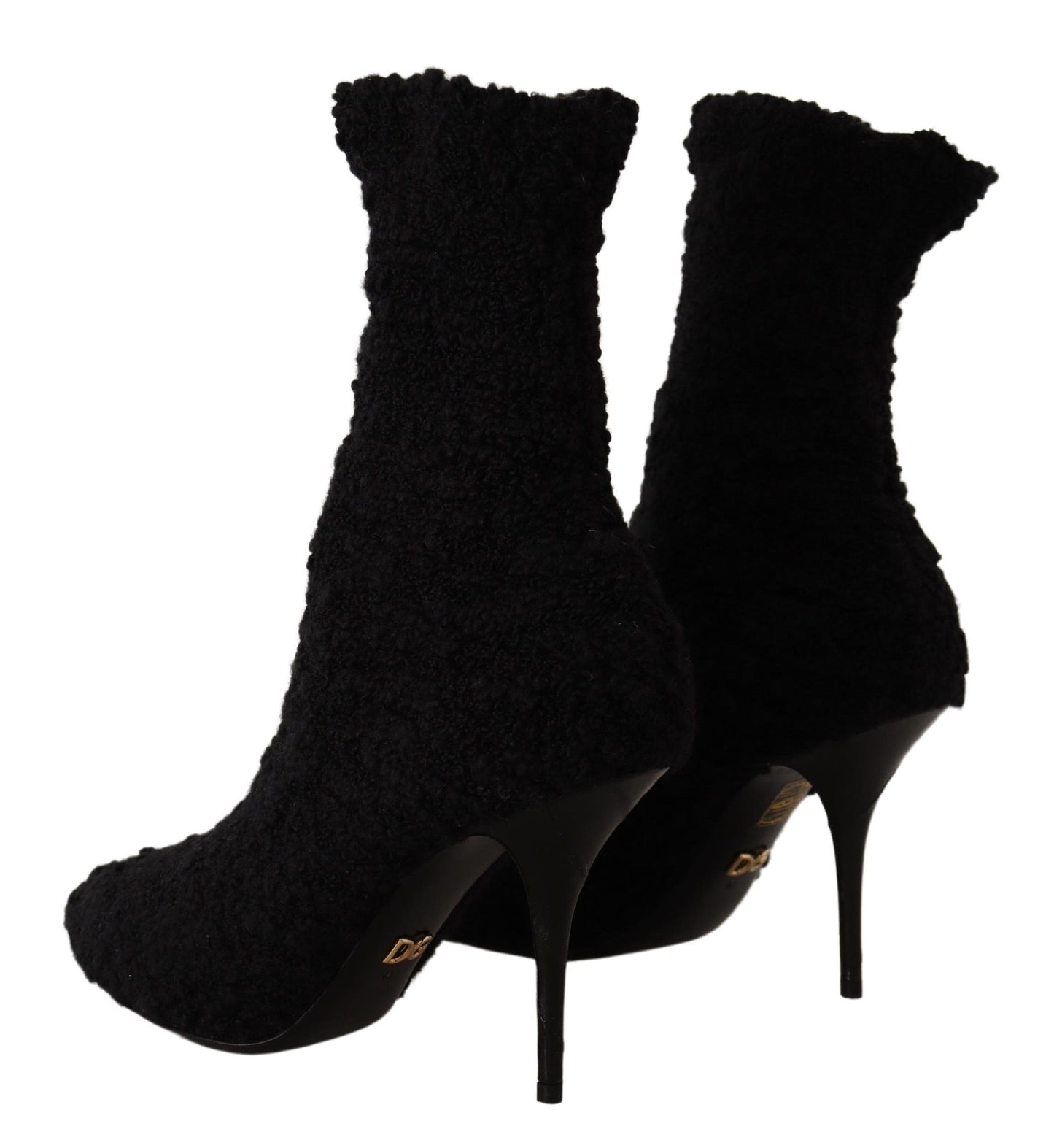 Dolce &amp; Gabbana Bottes noires à talons aiguilles mi-mollet pour femme