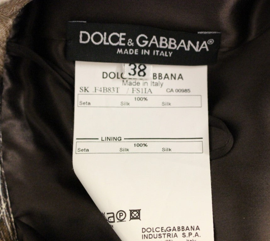 Dolce &amp; Gabbana Jupe ample droite en soie florale marron