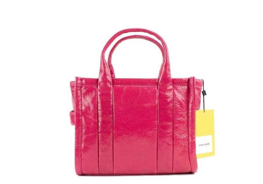 Marc Jacobs The Shiny Crinkle Mini Tote Sac à main à bandoulière en cuir magenta