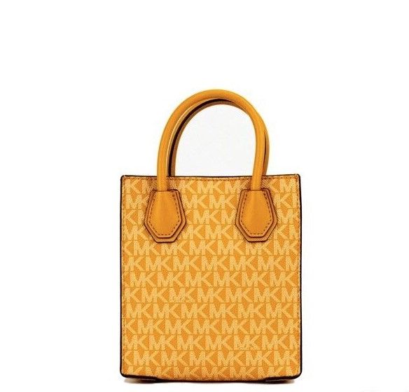 Michael Kors Mercer XS Sac à bandoulière en nid d'abeille doré en PVC North South Shopper