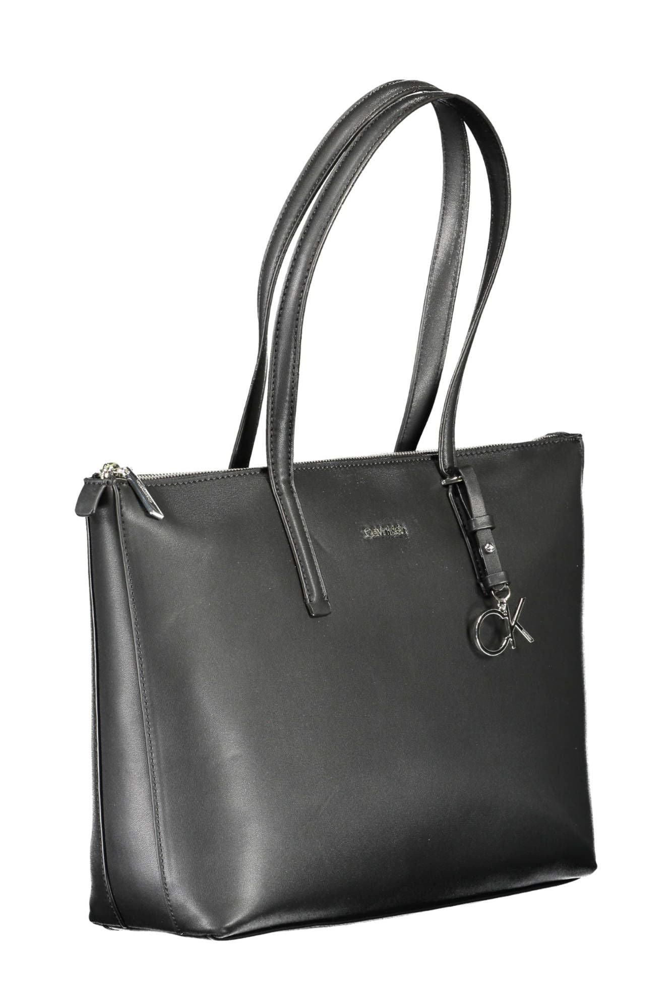 Calvin Klein Elegant Black Shoulder Bag with Zip Closure