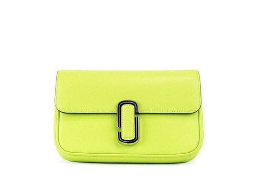 Marc Jacobs The J Marc Green Glow Schulter-Crossbody-Handtasche aus glattem Leder