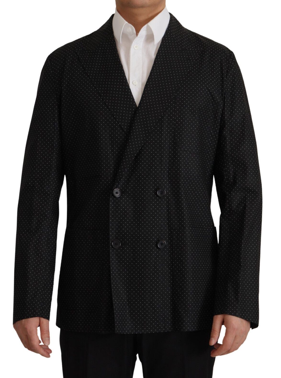 Dolce &amp; Gabbana Veste blazer en coton à pois noir