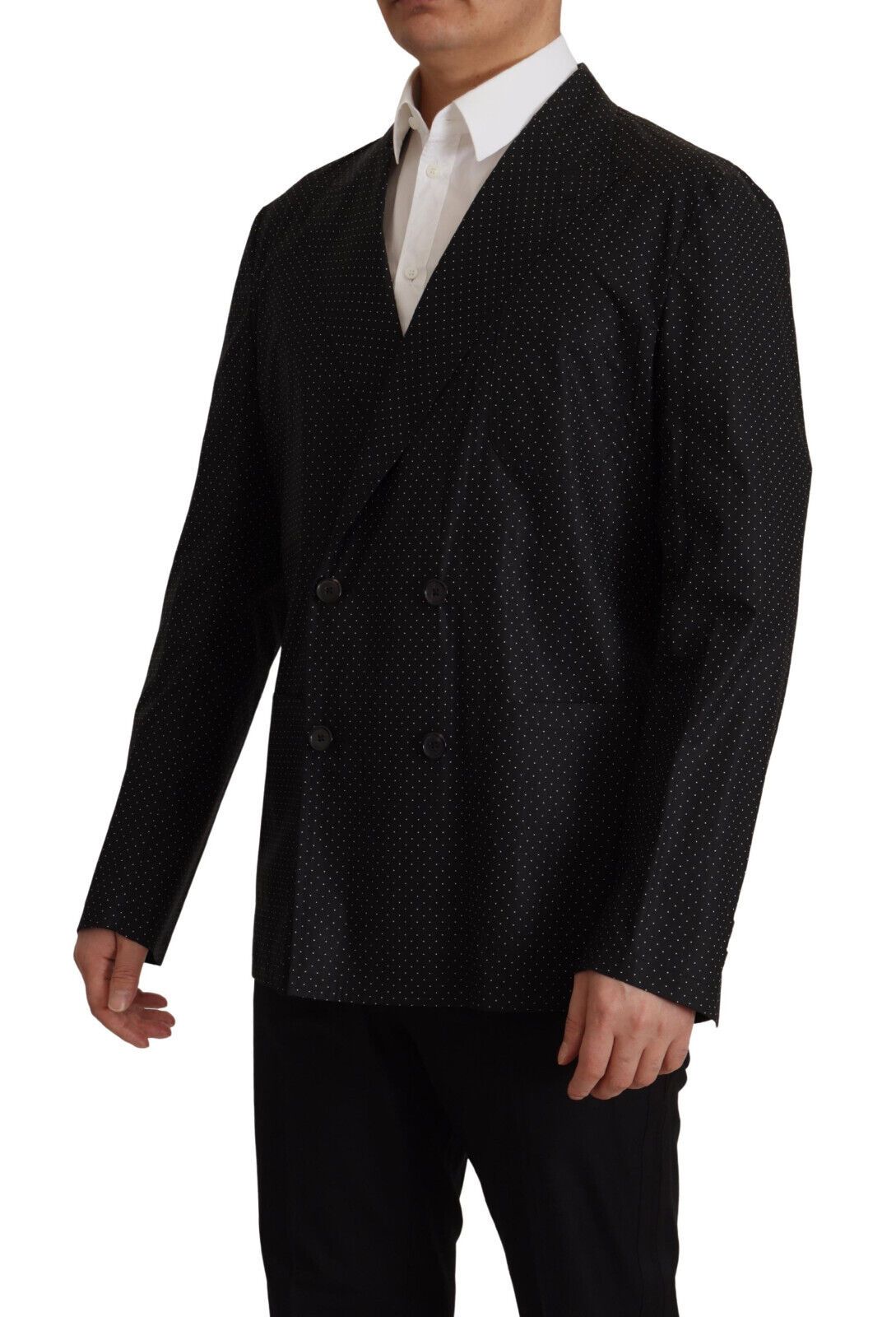 Dolce &amp; Gabbana Veste blazer en coton à pois noir