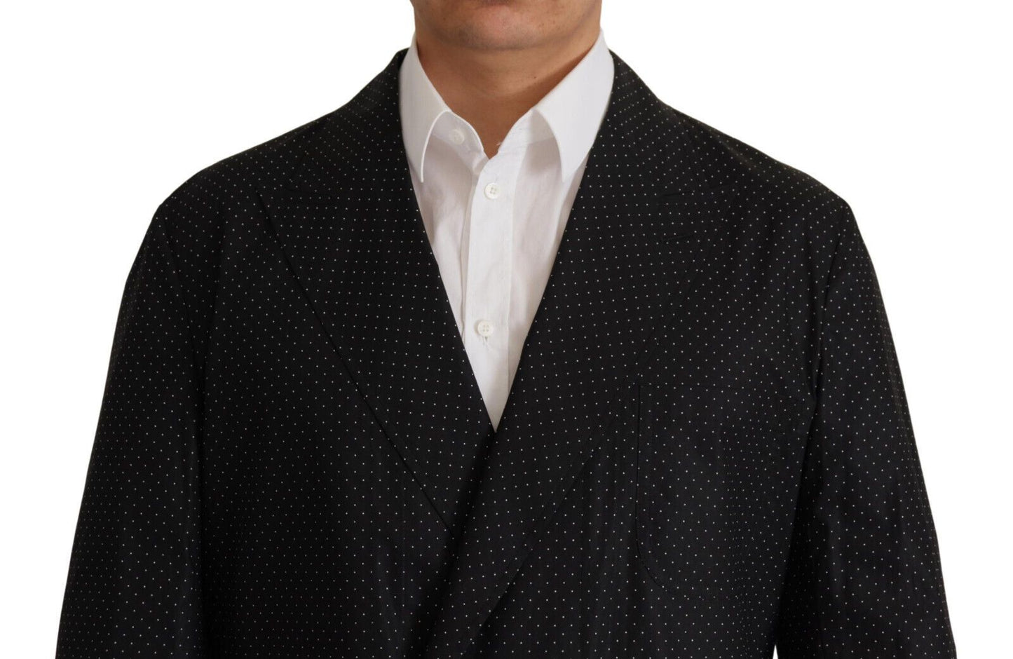 Dolce &amp; Gabbana Veste blazer en coton à pois noir