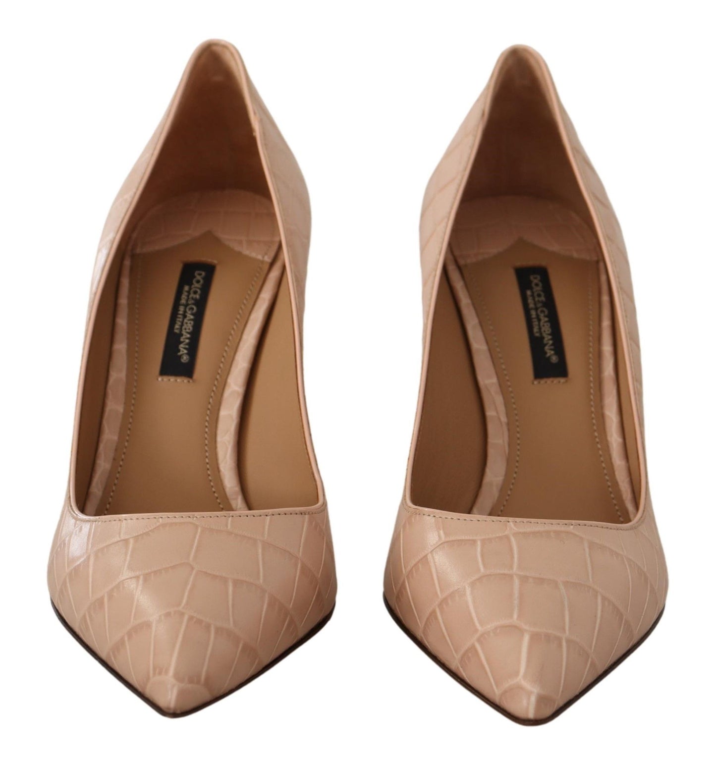 Dolce &amp; Gabbana Beige Nude Cuir BELLUCCI Talons Escarpins Chaussures