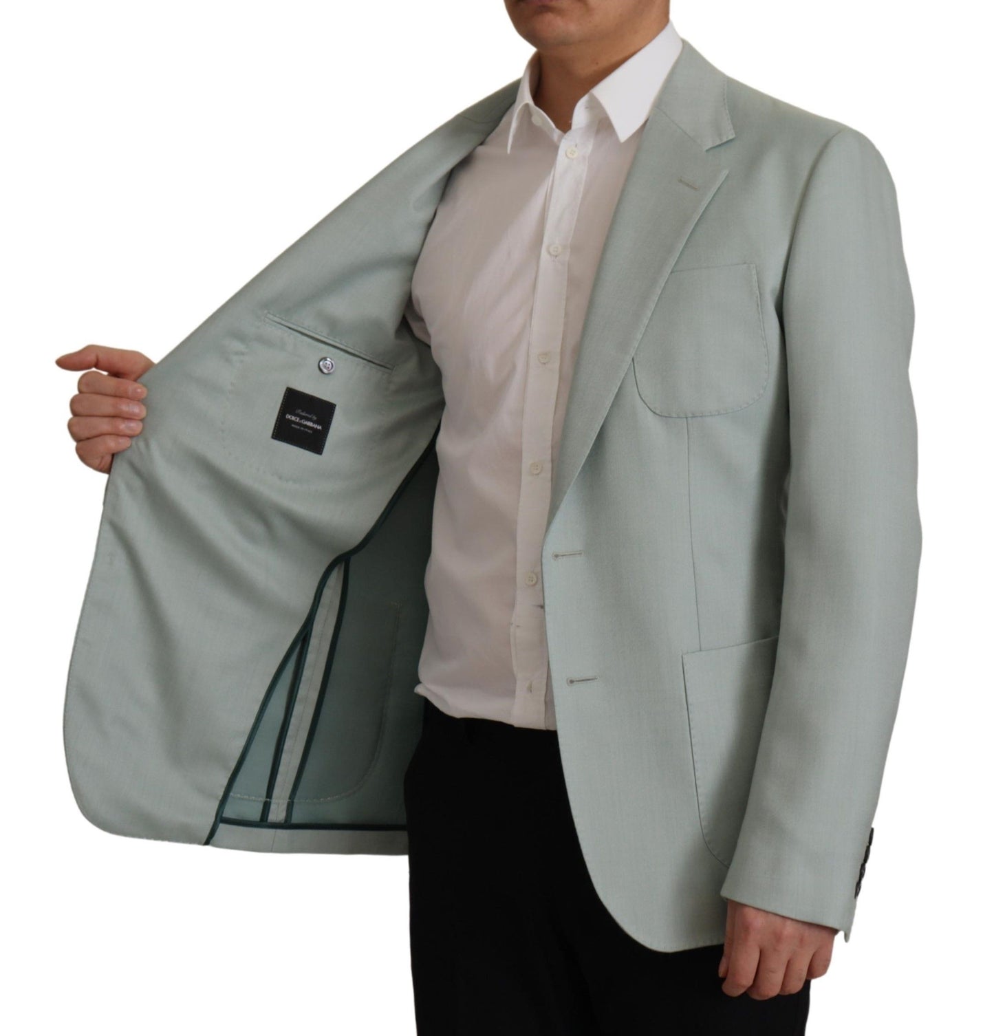 Dolce &amp; Gabbana Blazer en soie et cachemire vert clair