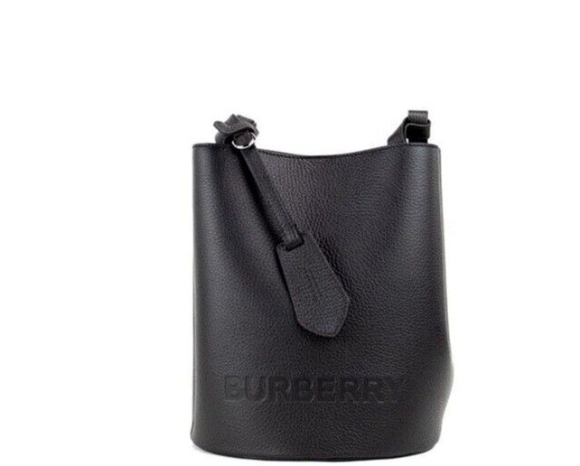 Burberry Lorne Petit sac à main à bandoulière en cuir grainé noir