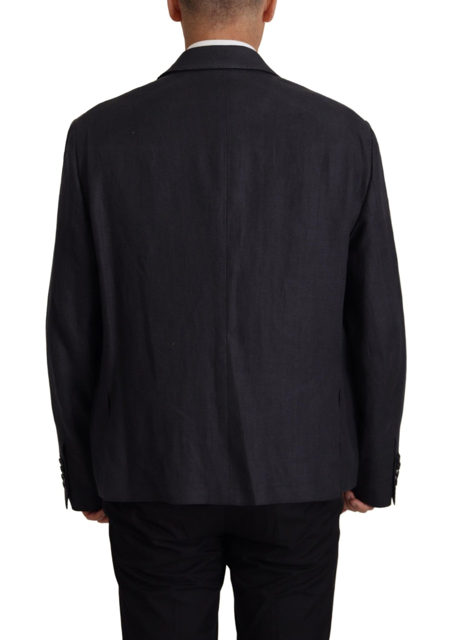 Dolce &amp; Gabbana Veste blazer formelle en lin bleu pour homme