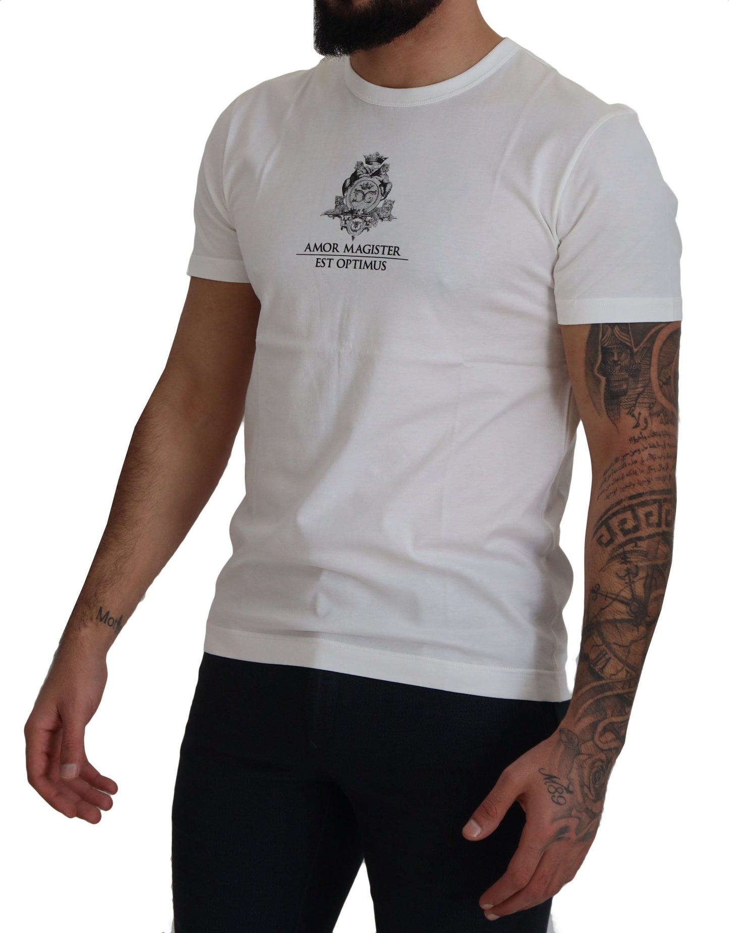 Dolce &amp; Gabbana T-shirt Amor Magister en coton blanc avec logo