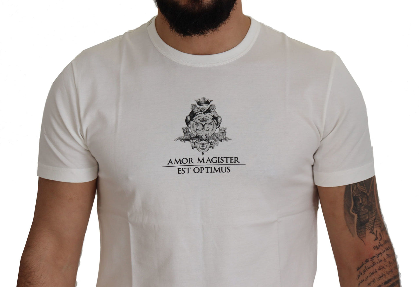 Dolce &amp; Gabbana T-shirt Amor Magister en coton blanc avec logo