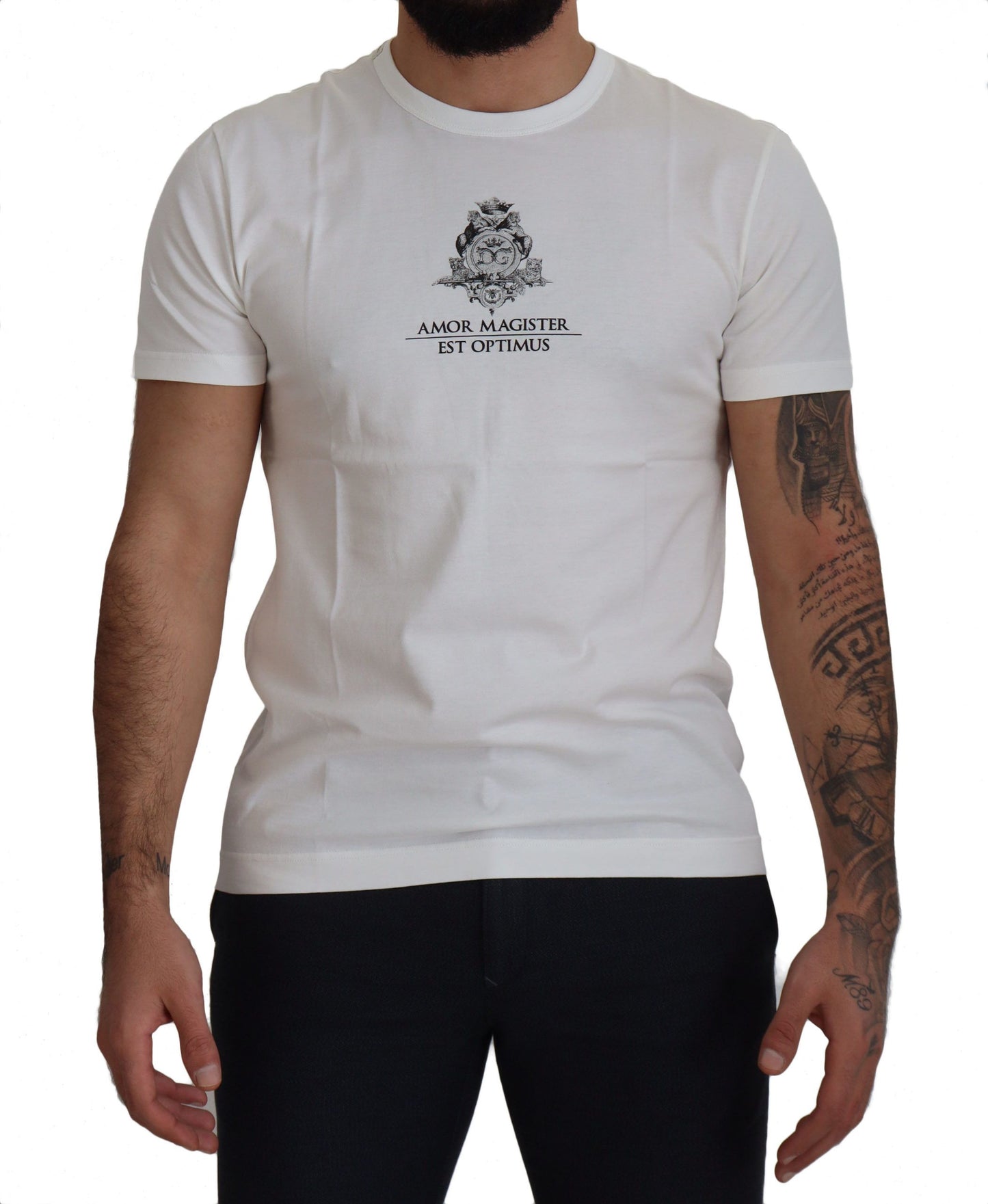 Dolce &amp; Gabbana T-shirt Amor Magister en coton blanc avec logo