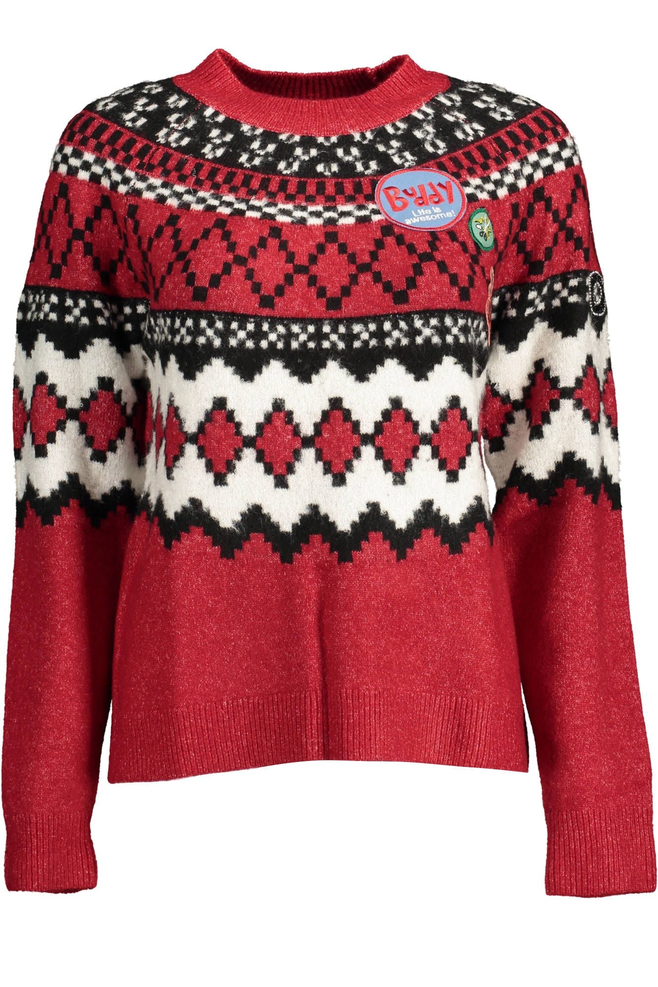 Desigual Elegant High Collar Sweater with Contrasting Details