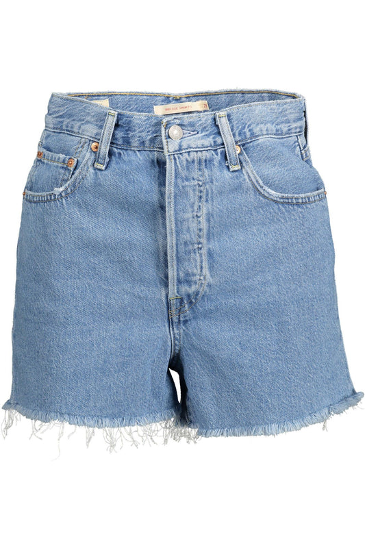 Levi's Chic Fringed Hem Denim Shorts in Light Blue