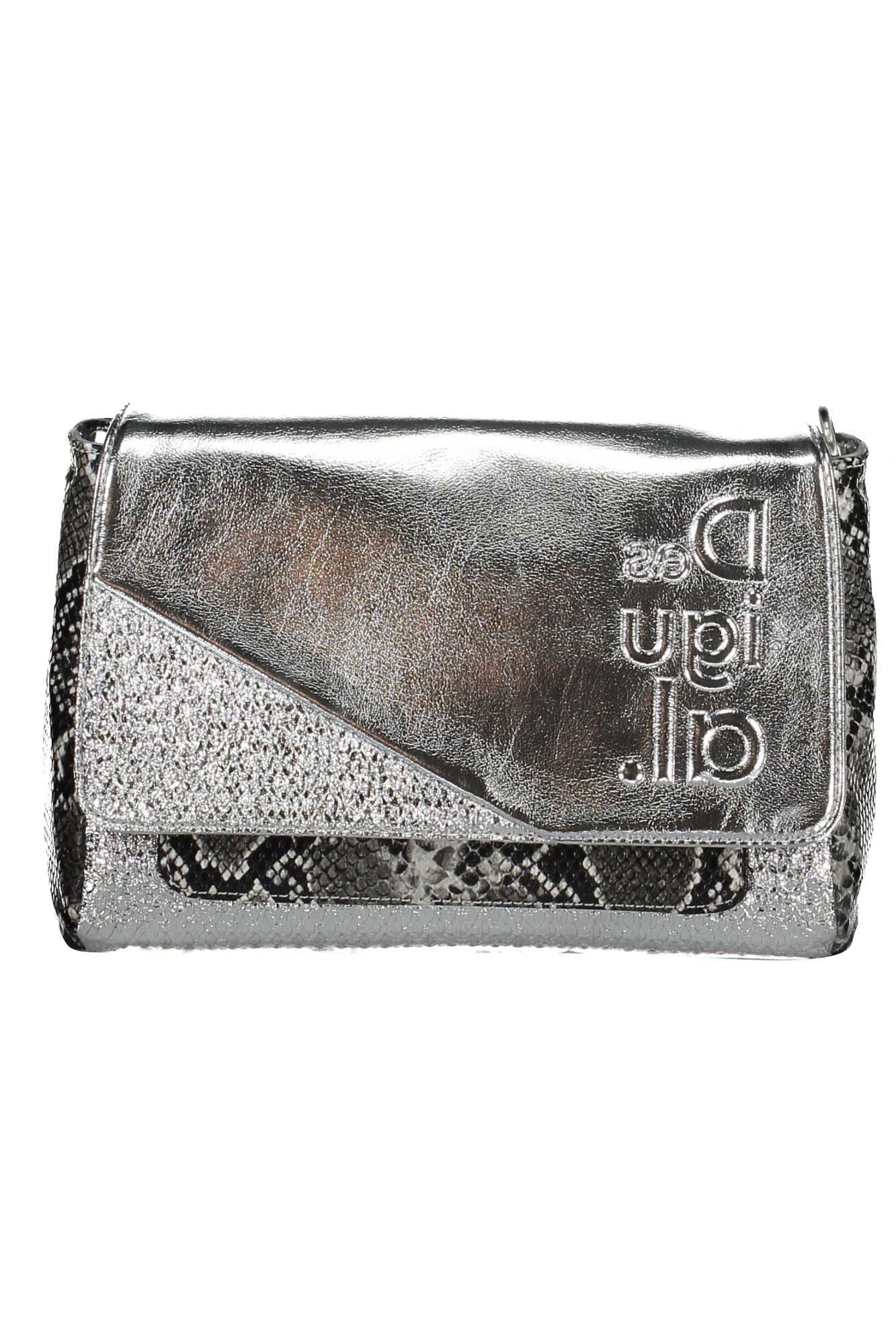 Desigual Elegant Silver Polyurethane Handbag