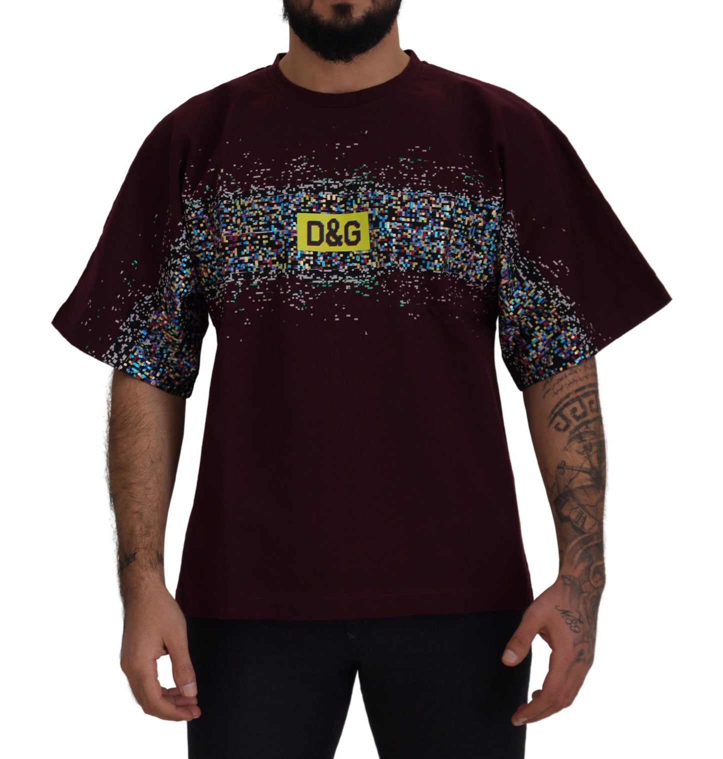 Dolce &amp; Gabbana Bordeaux Baumwolle DG CHANNEL Top T-Shirt