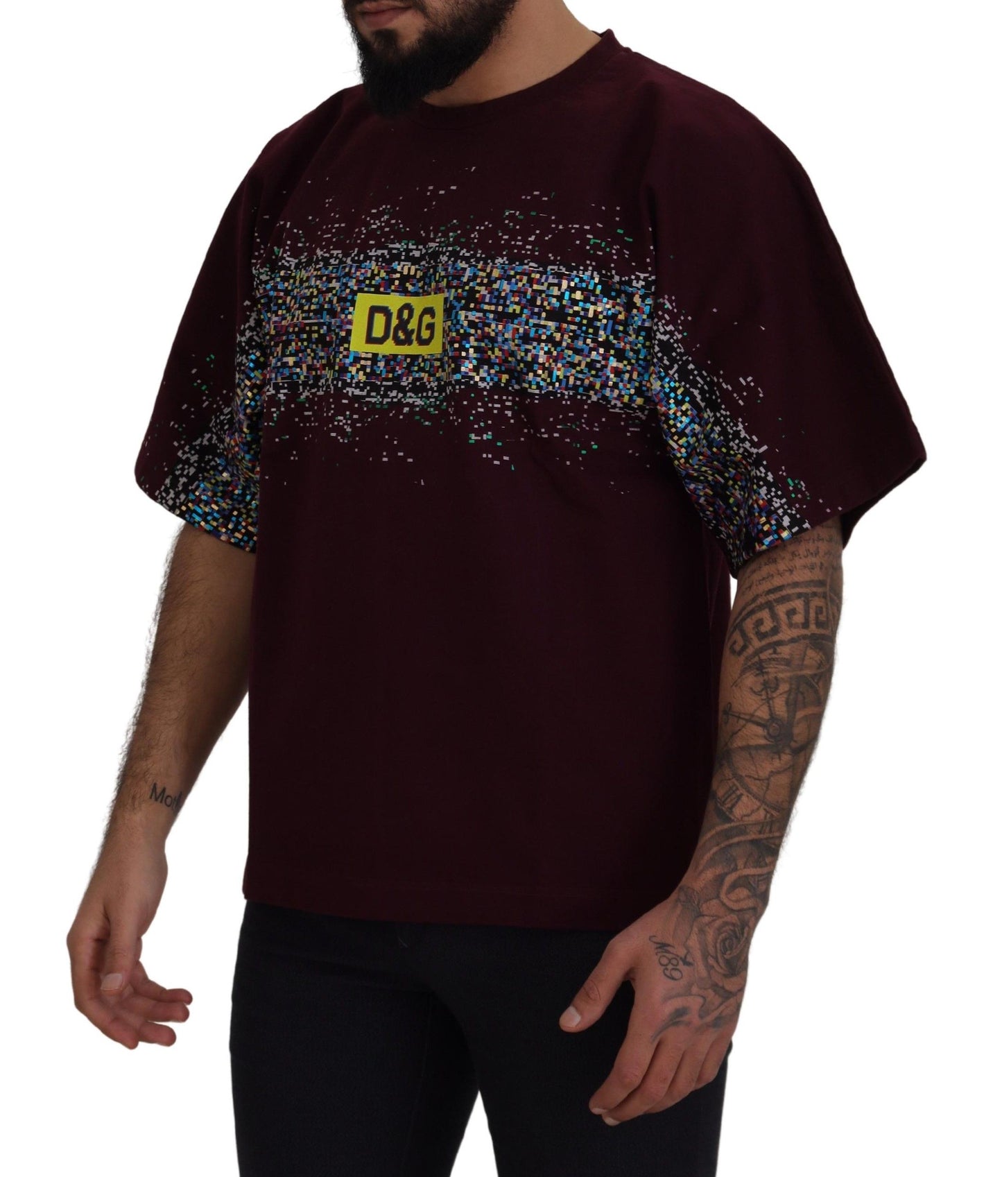 Dolce &amp; Gabbana Bordeaux Baumwolle DG CHANNEL Top T-Shirt