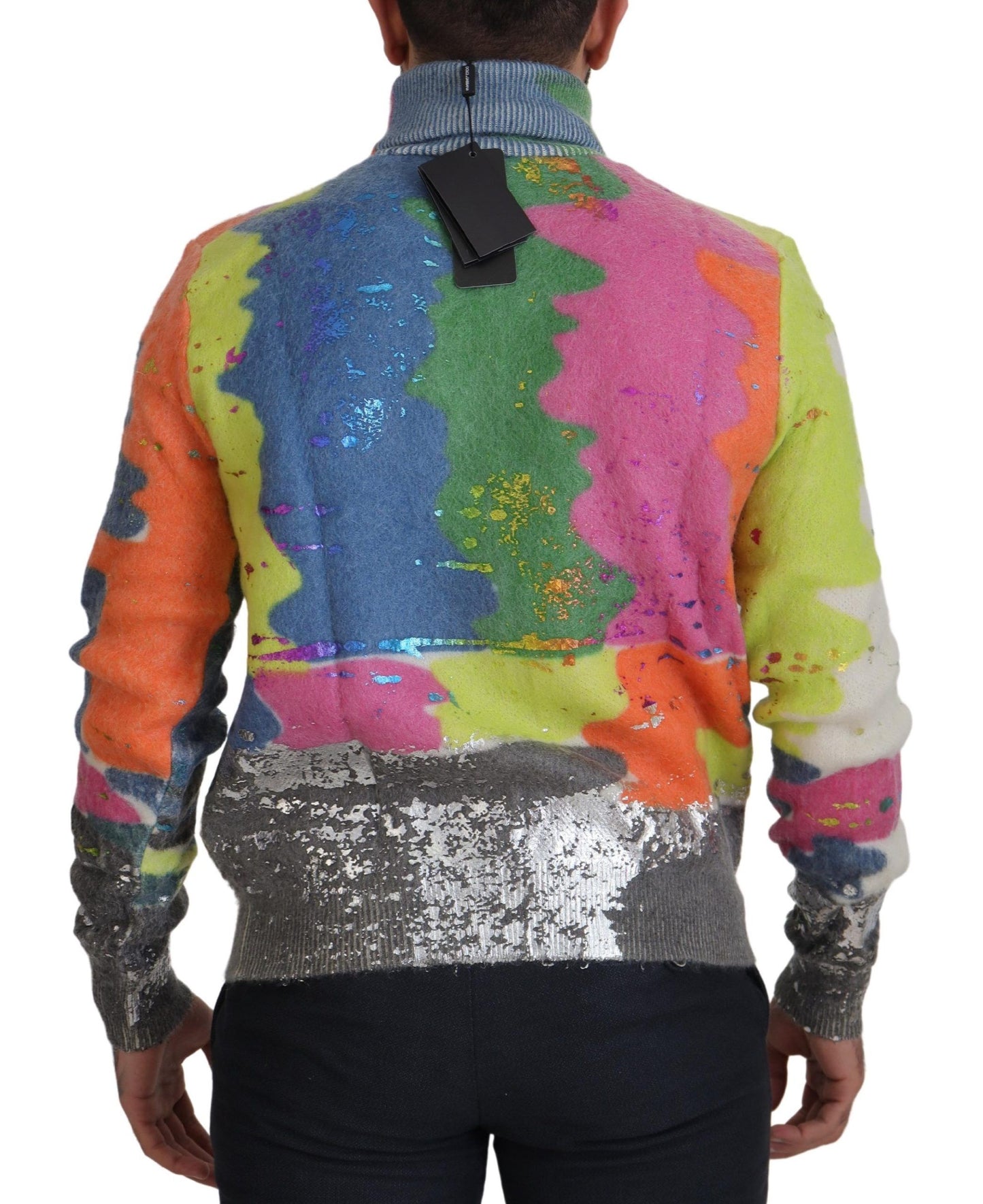 Dolce &amp; Gabbana Mehrfarbiger Rollkragenpullover aus Mohair