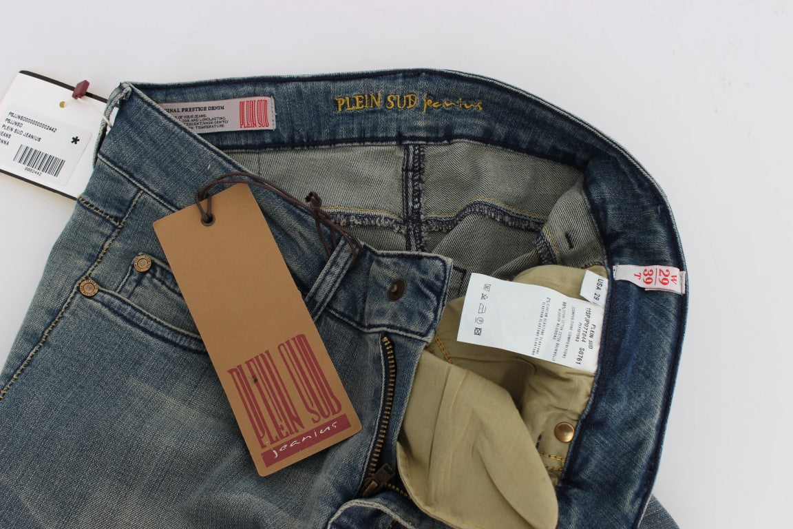 PLEIN SUD Jean skinny en coton stretch bleu délavé, coupe ajustée