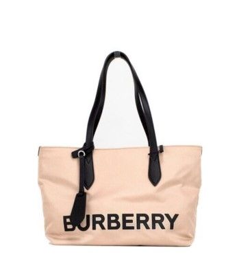 Burberry Kleine Umhängetasche aus Econyl-Nylon mit Logo in Rosa und Beige