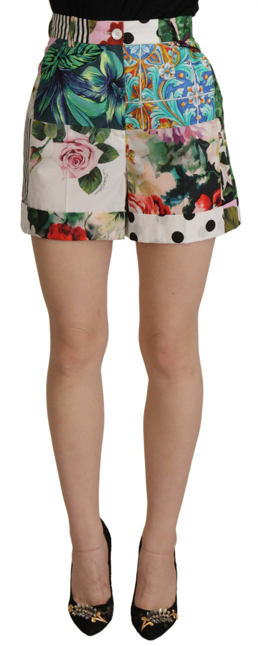 Mehrfarbige Hotpants-Shorts mit hoher Taille von Dolce &amp; Gabbana