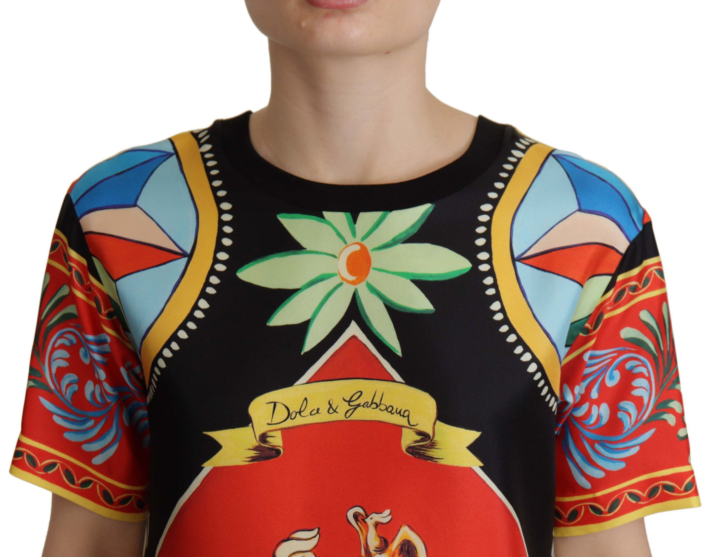 Dolce &amp; Gabbana T-shirt en soie multicolore Soldier Carretto