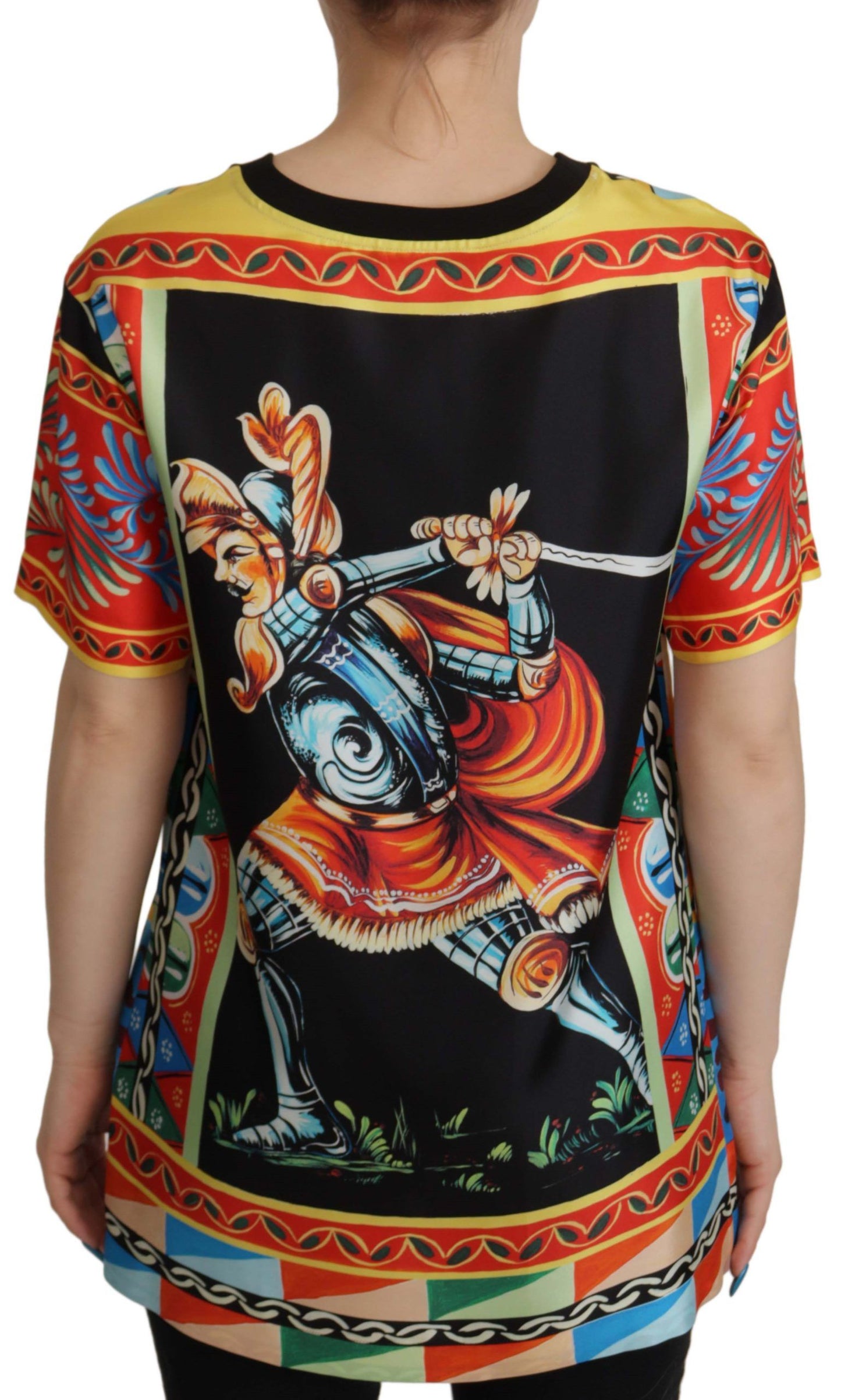 Dolce &amp; Gabbana T-shirt en soie multicolore Soldier Carretto