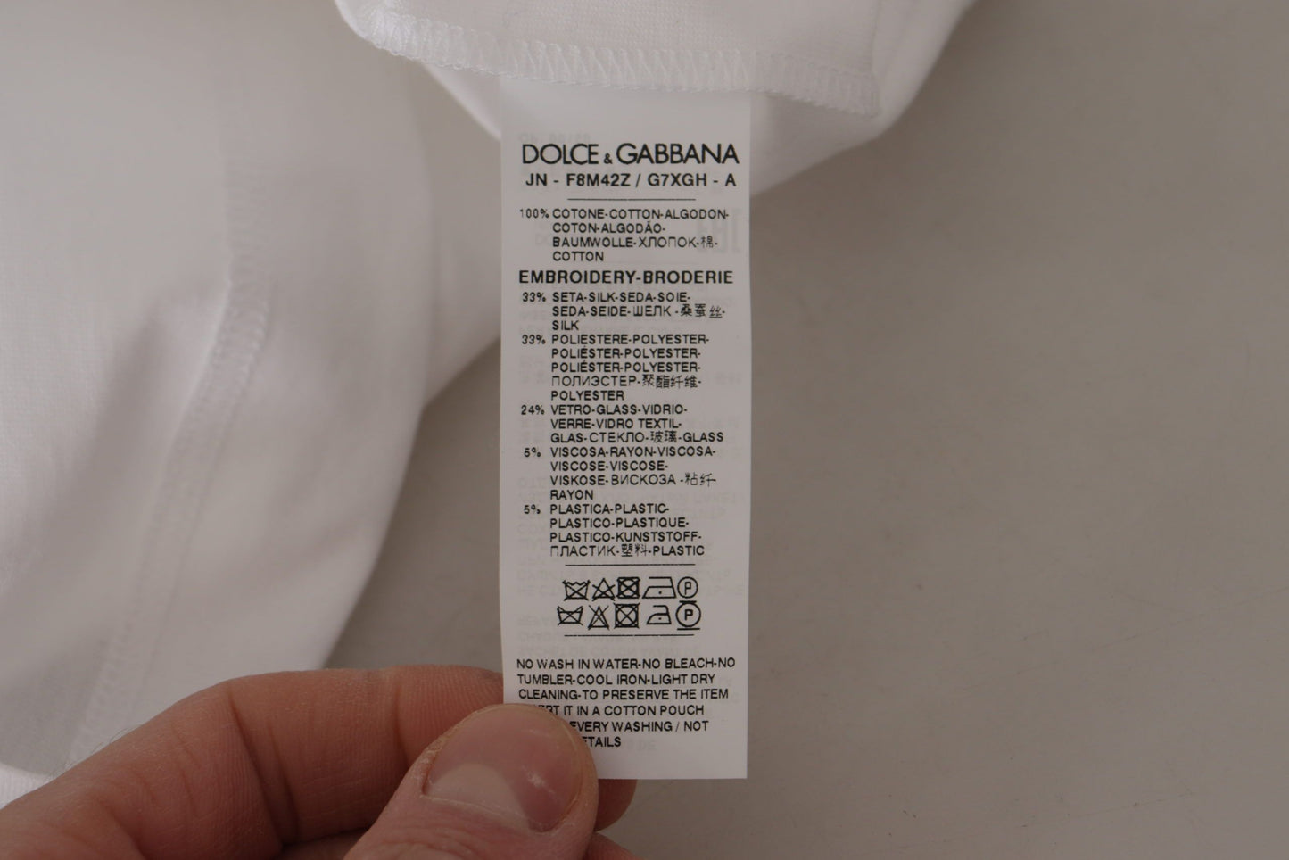 Dolce &amp; Gabbana T-shirt blanc à sequins floraux DG Crown