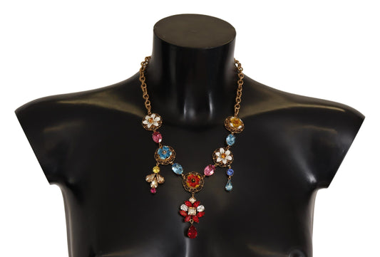 Collier tendance Dolce &amp; Gabbana en laiton doré à breloques florales Sicile