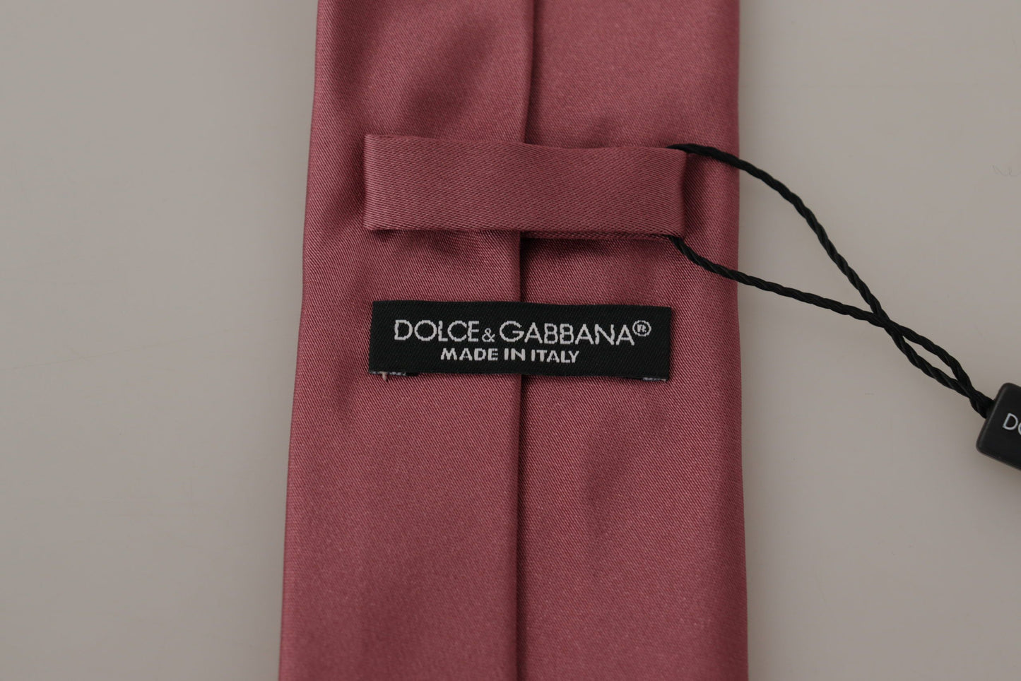 Dolce &amp; Gabbana Pink Solid Print Seide verstellbare Krawatte Accessoire Krawatte