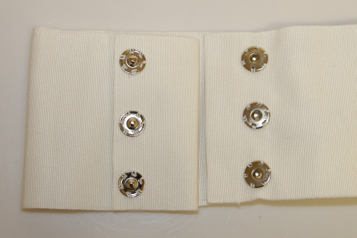 Dolce &amp; Gabbana Ceinture de défilé à taille large en laiton et cristal blanc