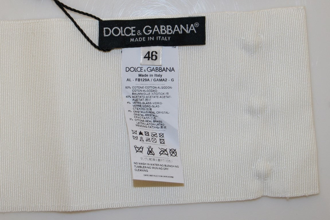 Dolce &amp; Gabbana Ceinture de défilé à taille large en laiton et cristal blanc