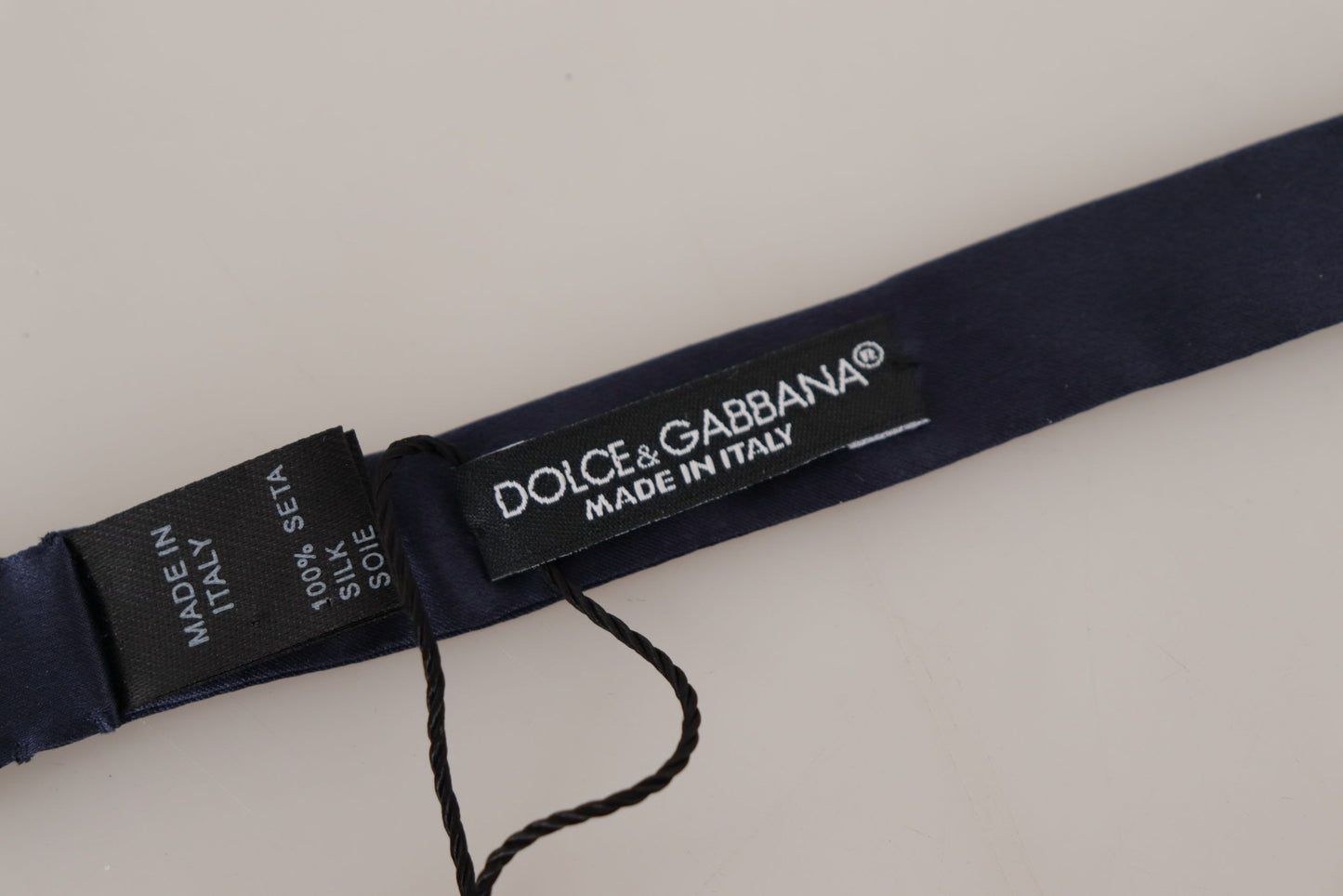 Dolce &amp; Gabbana Cravate Papillon à Col Ajustable Bleu 100% Soie