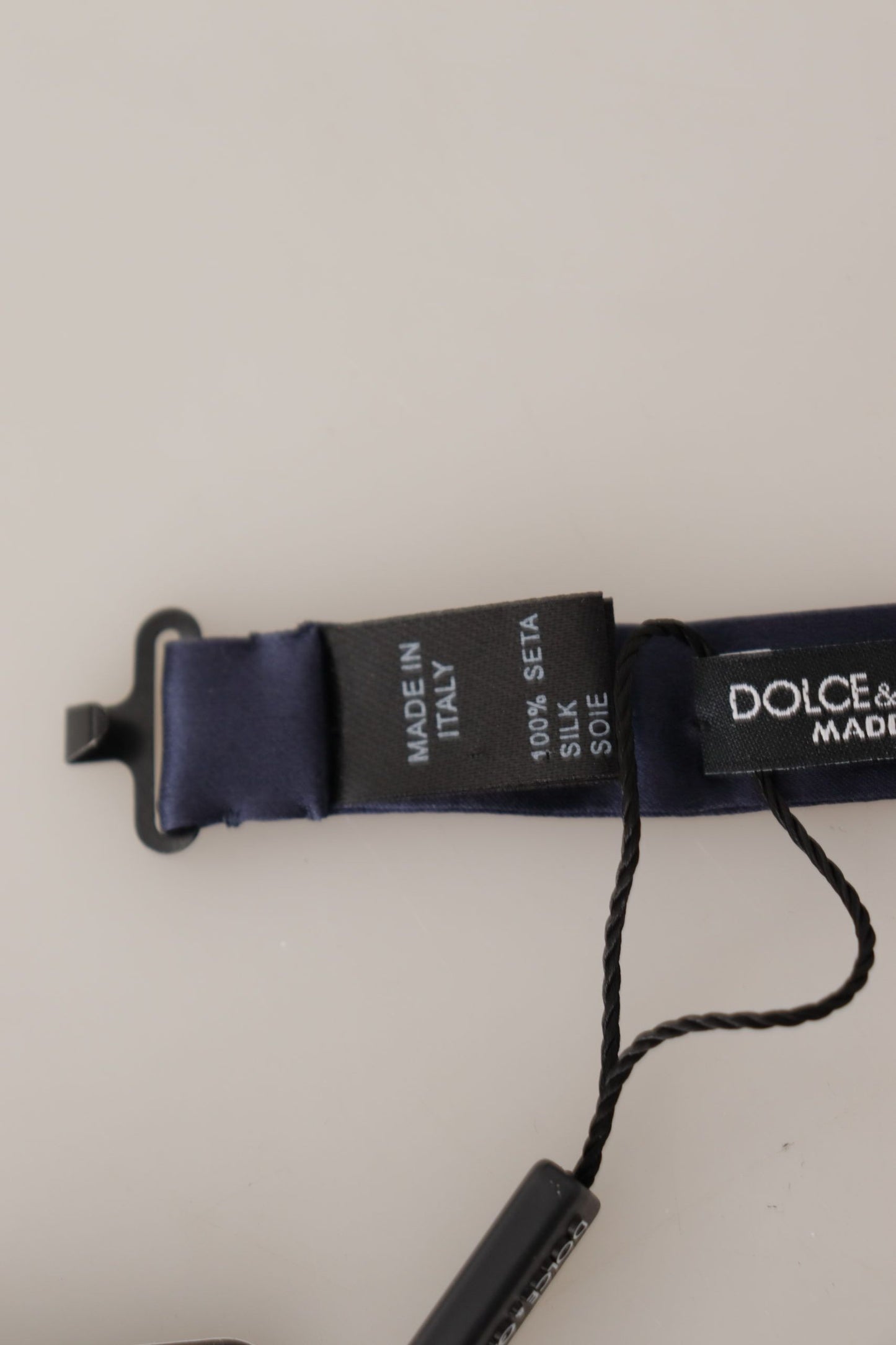 Dolce &amp; Gabbana Cravate Papillon à Col Ajustable Bleu 100% Soie