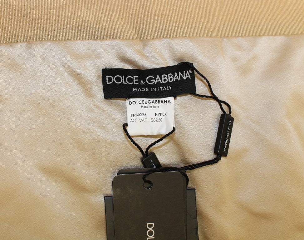 Dolce &amp; Gabbana Beige Fourrure De Vison Écharpe Foulard Tour De Cou